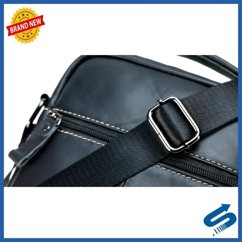 Small Genuine Leather Messenger Bag Crossbody Shoulder Bag for Men